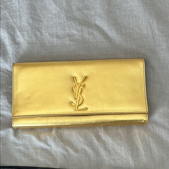 Yves Saint Laurent Gold Clutch - Picture 1 of 5